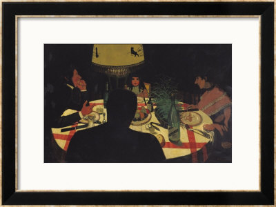 Dinner By Lamplight, 1899 by Felix Vallotton Pricing Limited Edition Print image