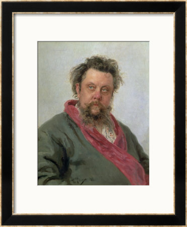 Portrait Of Modest Petrovich Moussorgsky (1839-81) 1881 by Ilya Efimovich Repin Pricing Limited Edition Print image