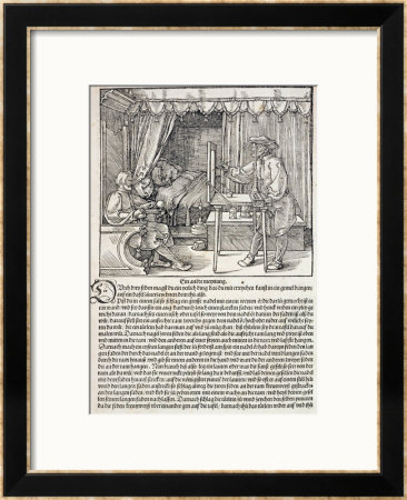 Artist Using Durer's Drawing Machine To Paint A Figure by Albrecht Dürer Pricing Limited Edition Print image