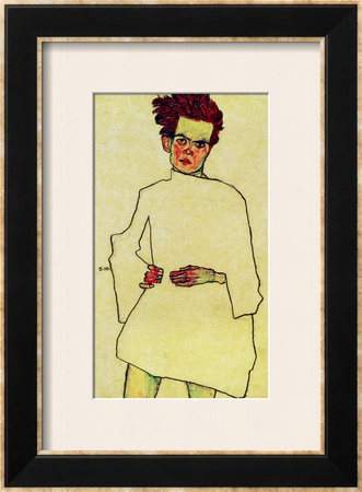 Selfportrait With Shirt, 1910 by Egon Schiele Pricing Limited Edition Print image