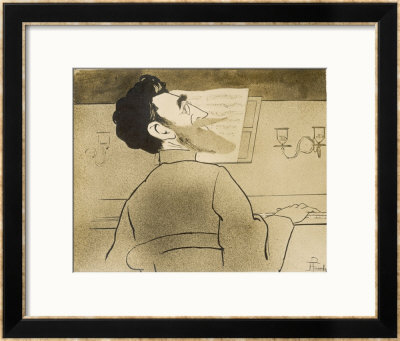 Erik Satie French Composer At The Piano by E. Renaudin Pricing Limited Edition Print image