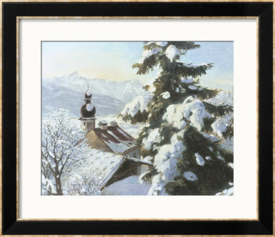 Picturesque Snow Scene by William Krause Pricing Limited Edition Print image