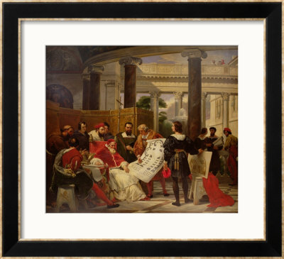 Pope Julius Ii Ordering Bramante, Michelangelo And Raphael To Build The Vatican & St. Peter's 1827 by Horace Vernet Pricing Limited Edition Print image