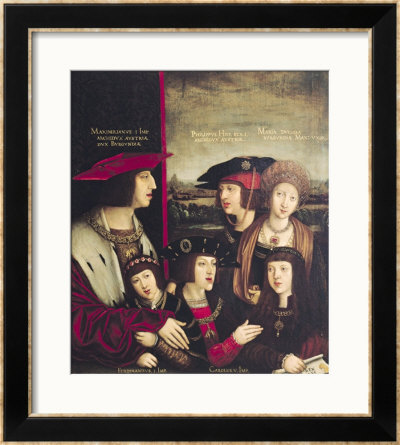 The Emperor Maximilian I (1493-1519) With His Wife Mary Of Burgundy, And His Sons by Bernhard Strigel Pricing Limited Edition Print image