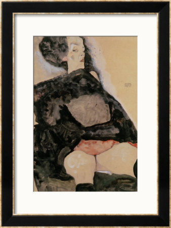 Woman In Black, 1911 by Egon Schiele Pricing Limited Edition Print image