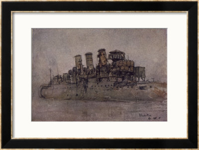 British Warship Active During World War One by Donald Maxwell Pricing Limited Edition Print image
