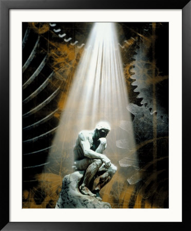 The Thinker Surrounded By Gears by Auguste Rodin Pricing Limited Edition Print image