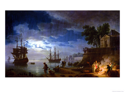 Night: A Port In The Moonlight, 1748 by Claude Joseph Vernet Pricing Limited Edition Print image