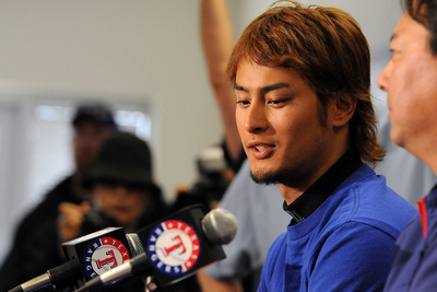 Surprise, Az - February 23: Yu Darvish Workout by Norm Hall Pricing Limited Edition Print image