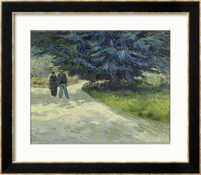 Public Garden With Couple And Blue Fir Tree by Vincent Van Gogh Pricing Limited Edition Print image