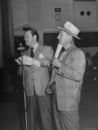 Actor/Singer Bing Crosby And Bob Hope During Radio Broadcast by John Florea Pricing Limited Edition Print image