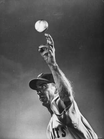 New York Giants Pitcher Carl Hubbell Throwing A Knuckle Ball by Gjon Mili Pricing Limited Edition Print image