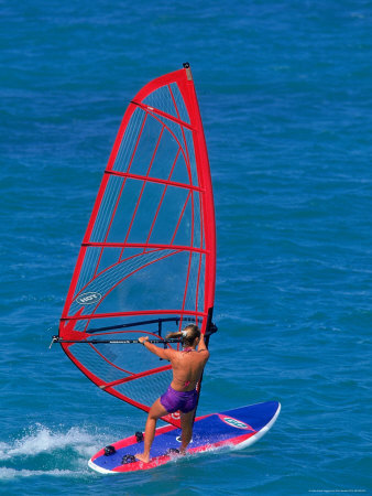 Woman Windsurfing, Maui, Hawaii by Eric Sanford Pricing Limited Edition Print image