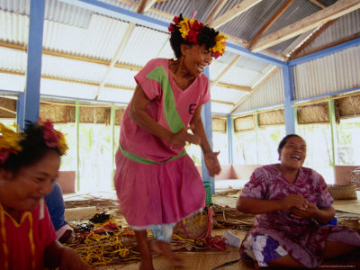 Nanumaga Atoll, February 2001. Women From The Mouhala Clan Put On An Impromptu Performance by Peter Bennetts Pricing Limited Edition Print image