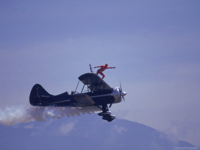 Airplane With Man Standing On Wing by John Luke Pricing Limited Edition Print image