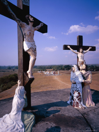 Iguig Church Calvary Statues Duplicating Fourteen Stations Of The Cross, Cagayan, Philippines by John Pennock Pricing Limited Edition Print image