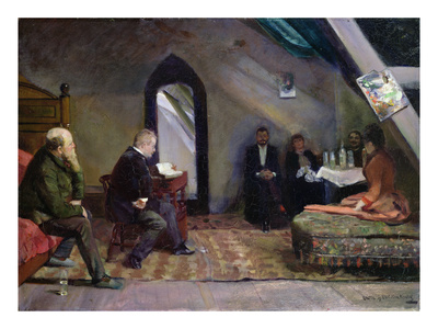 Reading In The Studio, 1890 (Oil On Canvas) by Christian Krohg Pricing Limited Edition Print image