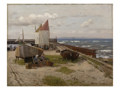 By The Coast, 1890 (Oil On Canvas) by Nils Hansteen Pricing Limited Edition Print image