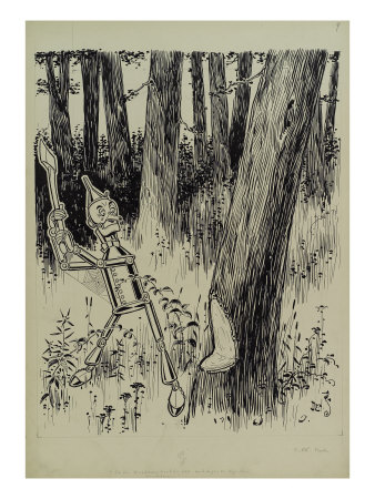 The Wood Man Took His Axe by William W. Denslow Pricing Limited Edition Print image