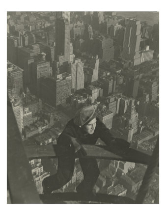 A Worker Hanging On To Two Steel Beams by Lewis Wickes Hine Pricing Limited Edition Print image
