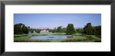 Formal Garden In City Park With City And Mount Evans In Background, Denver, Colorado, Usa by Panoramic Images Pricing Limited Edition Print image