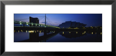 Bridge Lit Up At Dusk, Scottish Exhibition And Conference Center, Glasgow, Scotland, United Kingdom by Panoramic Images Pricing Limited Edition Print image