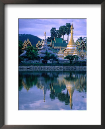 Wat Jong Kham Reflecting In Jong Kham Pond, Mae Hong Son, Thailand by Joe Cummings Pricing Limited Edition Print image