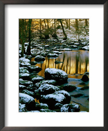 River Rathay At Grasmere With Winter Snow On Rocks, Lake District National Park, Cumbria, England by David Tomlinson Pricing Limited Edition Print image