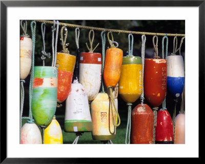 Old Crab Pot Buoys On Display In Westport, Washington, Usa by David R. Frazier Pricing Limited Edition Print image