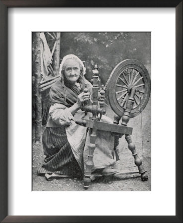 An Old Irishwoman At Her Spinning-Wheel by W. Lawrence Pricing Limited Edition Print image