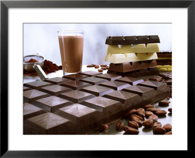 Bar Of Chocolate With Cocoa, Cocoa Powder And Cocoa Beans by Peter Rees Pricing Limited Edition Print image