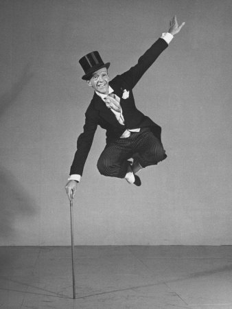 Dancer Fred Astaire Vaulting Off His Cane As He Does A Climatic Jump In Puttin' On The Ritz by Bob Landry Pricing Limited Edition Print image