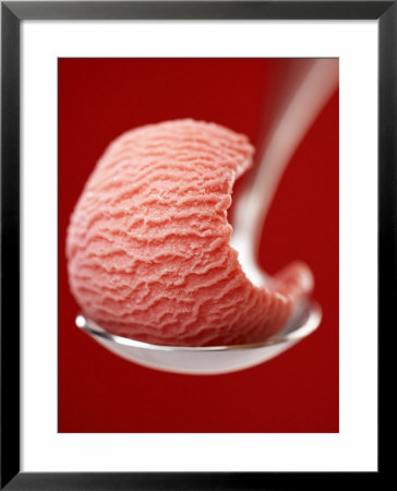 Strawberry Ice Cream On A Spoon by Marc O. Finley Pricing Limited Edition Print image
