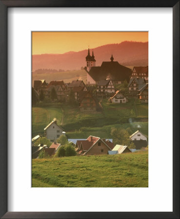 Town & New Church, Kluszkowce, Carpathian Mts by Walter Bibikow Pricing Limited Edition Print image