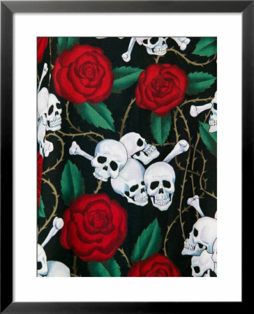 Day Of Dead Fabric, Olvera Street Market, El Pueblo De Los Angeles, Los Angeles, California, Usa by Walter Bibikow Pricing Limited Edition Print image