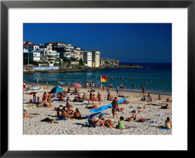 Sunbathers At North Bondi On A Summer Afternoon, Sydney, New South Wales, Australia by Barnett Ross Pricing Limited Edition Print image
