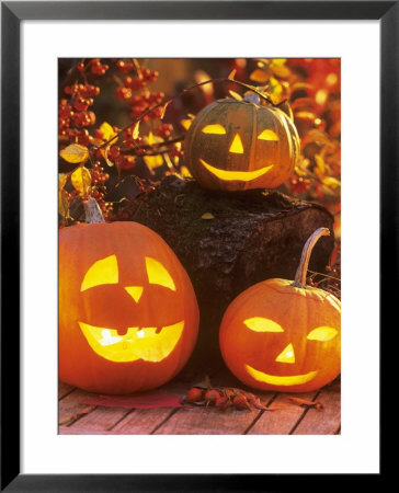 Halloween: Hollowed Out Pumpkins With Candles by Friedrich Strauss Pricing Limited Edition Print image