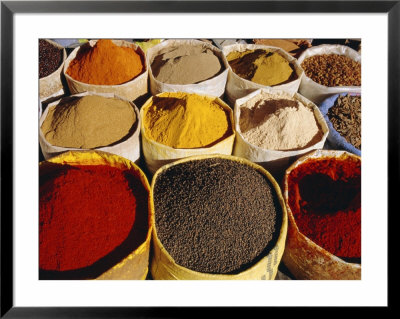 Sacks Of Spices, Ouarzazate Market, Morocco, North Africa by Bruno Morandi Pricing Limited Edition Print image