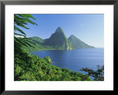 Volcanic Peaks Of The Pitons, Soufriere Bay, St. Lucia, Caribbean, West Indies, Central America by Gavin Hellier Pricing Limited Edition Print image