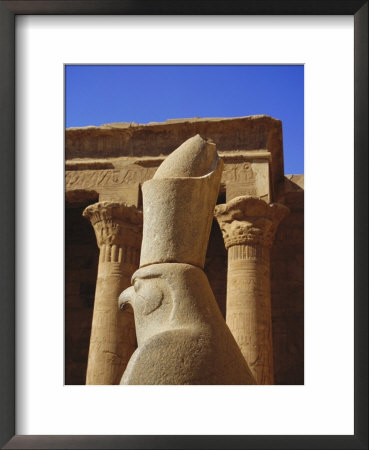 Falcon Headed Horus Statue, Temple Of Horus, Edfu, Egypt, North Africa by Ken Gillham Pricing Limited Edition Print image