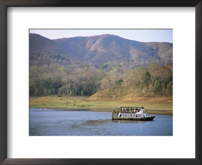 Tourist Boat Viewing Animals, Periyar Wildlife Reserve, Kerala State, India by Richard Ashworth Pricing Limited Edition Print image