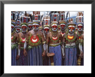 Highlands Warriors Marching Performance At Sing Sing Festival, Mt. Hagen, Papua New Guinea by Keren Su Pricing Limited Edition Print image