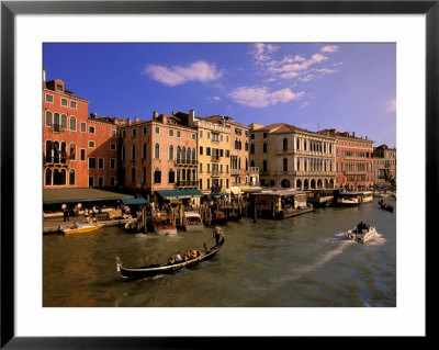 Boat Traffic By Rialto Bridge, Ponte Rialto, Venice, Veneto, Italy by Walter Bibikow Pricing Limited Edition Print image
