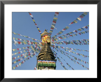 Prayer Flags On Boudhanath Stupa, Kathmandu, Nepal by Tony Waltham Pricing Limited Edition Print image
