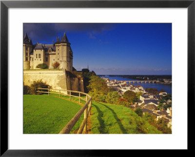 River Loire, Saumur Chateau And Pont Cessart, Saumur, Maine-Et-Loire, Loire Valley, France by David Hughes Pricing Limited Edition Print image