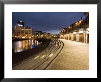 Boat Sheds And Sea Front At Dawn, Wellington, North Island, New Zealand by Don Smith Pricing Limited Edition Print image