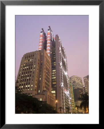 Sin Hua Bank And Hsbc Building Behind, Central District, Hong Kong, China by Sergio Pitamitz Pricing Limited Edition Print image