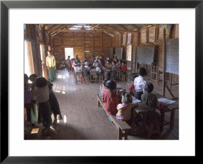 Pah Oh Minority Children In Local Village School, Pattap Poap Near Inle Lake, Shan State, Myanmar by Eitan Simanor Pricing Limited Edition Print image