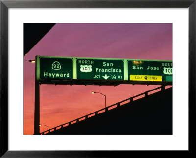 Freeway Sign In Mateo County, San Francisco, California, Usa by Stephen Saks Pricing Limited Edition Print image