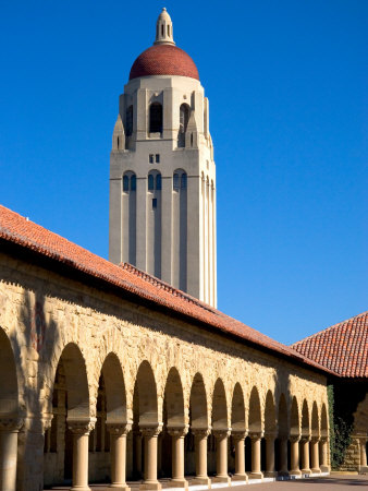 Hoover Tower And Main Quadrangle On Campus, Stanford University, Palo Alto, California by David R. Frazier Pricing Limited Edition Print image